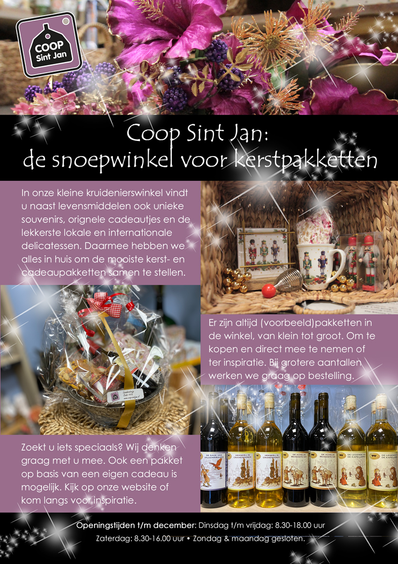 COOP Sint-Jan: Stijlvolle en sfeervolle Kerst- en cadeaupaketten met onze wijnen.